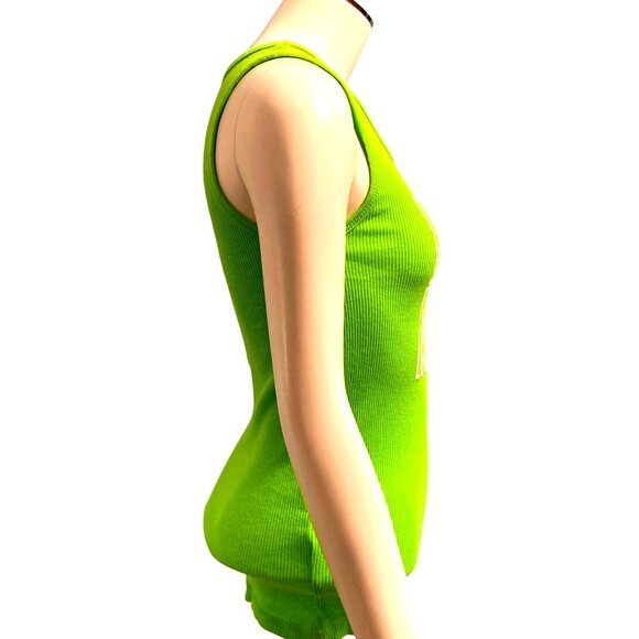 CCC Lime Green Cotton Tank Top Love MayB Size Medium - Picture 3 of 8
